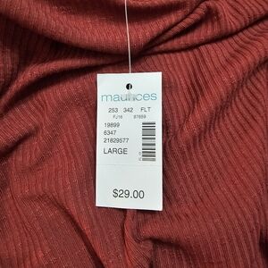 Maurice's Shirt Size Large NWT